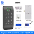TTLOCK Smart Drawer Lock Electric RFID 13.56MH IC Card Cabinet Locker Unlock Intelligent App Keyless Sensor Lock Easy To Install Vue EM168F-TT black