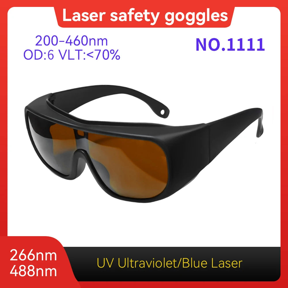 Eye Protection CE EN207 Validated OD6+ 900-1100nm Flexible PC Temple Laser Lenses for Multi-kW Fiber Laser Metal Cutting Factory Vue Model 1111 OD6