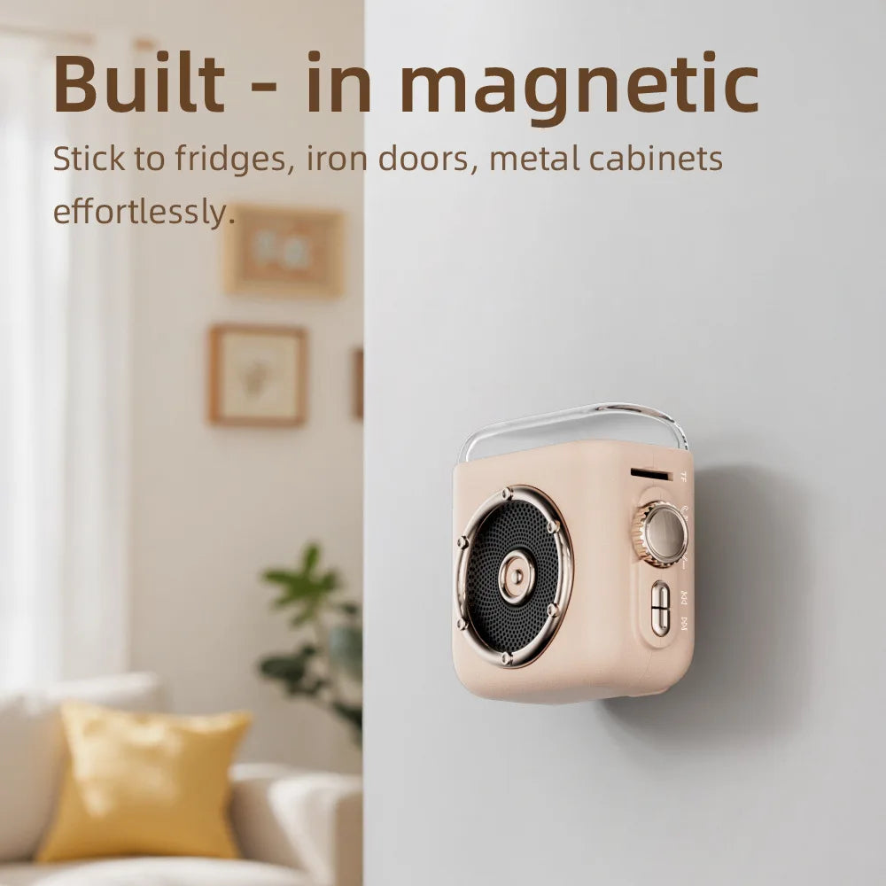Mini Wireless Bluetooth Speaker Magnetic Backclip Time Display Hifi Sound Night Light Handsfree TF Card Play MP3 Music Player Vue