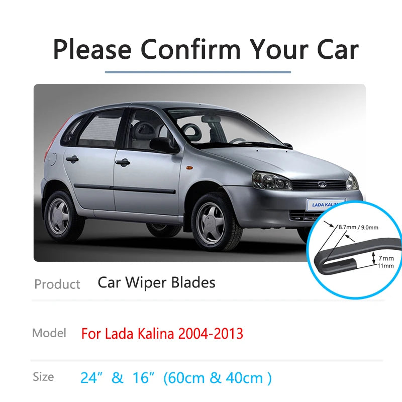 Lada Kalina 2004–2013 Front Wiper Blades | Beam Rubber Refill Wiper Blades Vue