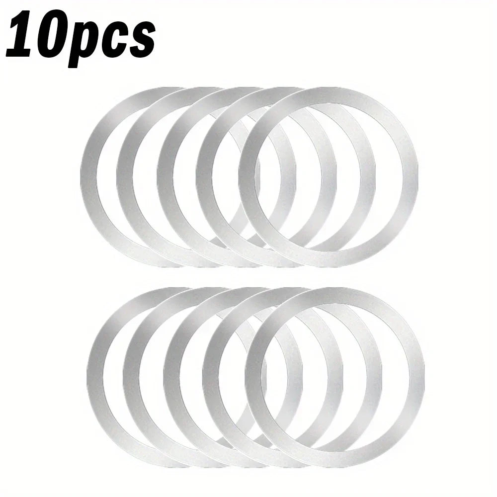 10PCS for Magsafe Magnetic Plate Ring Universal Stickers Support Wireless Charger Metal Plate Sheet for iPhone Samsung Xiaomi Vue WHITE
