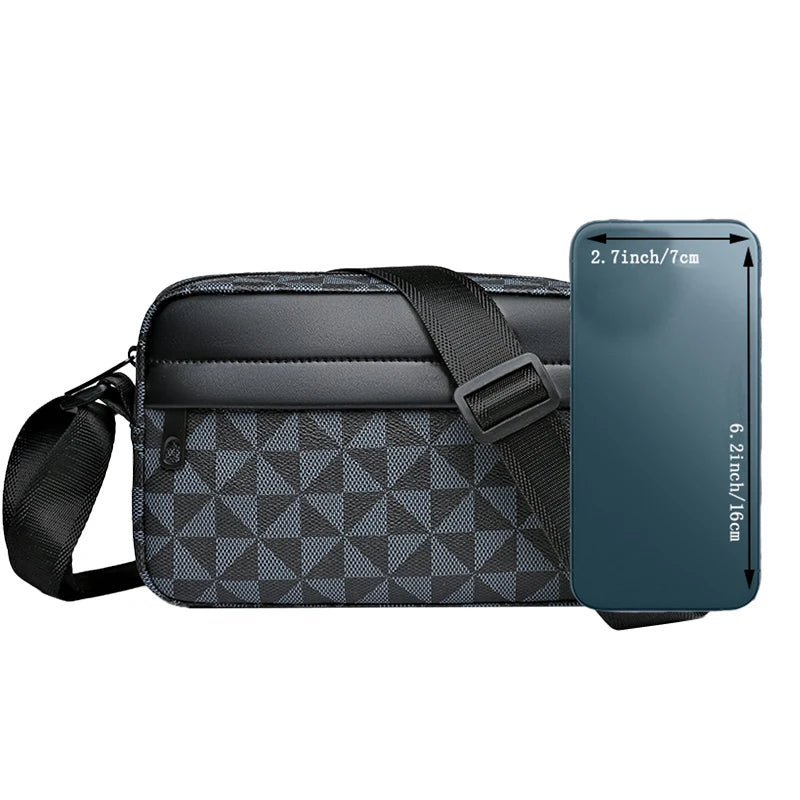 Top-quality Pu Leather Men Waist Packs Business Crossbody Bags Male