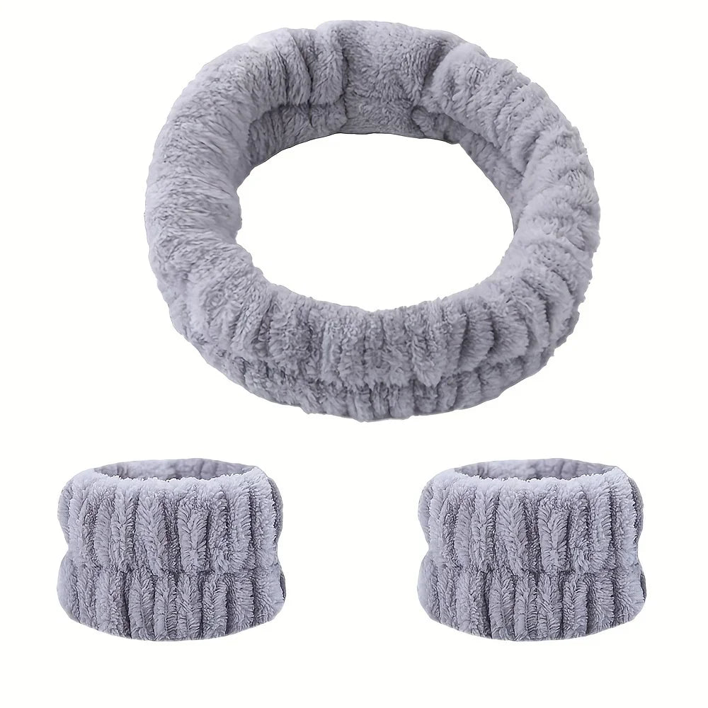vvocci Towel Wristbands Washband Scrunchies Headband Wrist Cuffs For Women Girls For Washing Face, Hair Headband Face Wash Vue Other M99 Gray