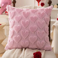 Multi Scene Valentines Day Plush Pillow Cover for Living Room Sofa Bedroom Soft Cushion Case Cozy Home Accent Gift Vue Pink