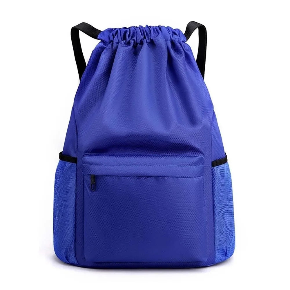 Portable Gym Drawstring Bag Quick Drying Large Capacity Oxford Cloth Backpack Adjustable Straps Anti-splash Water Vue Blue