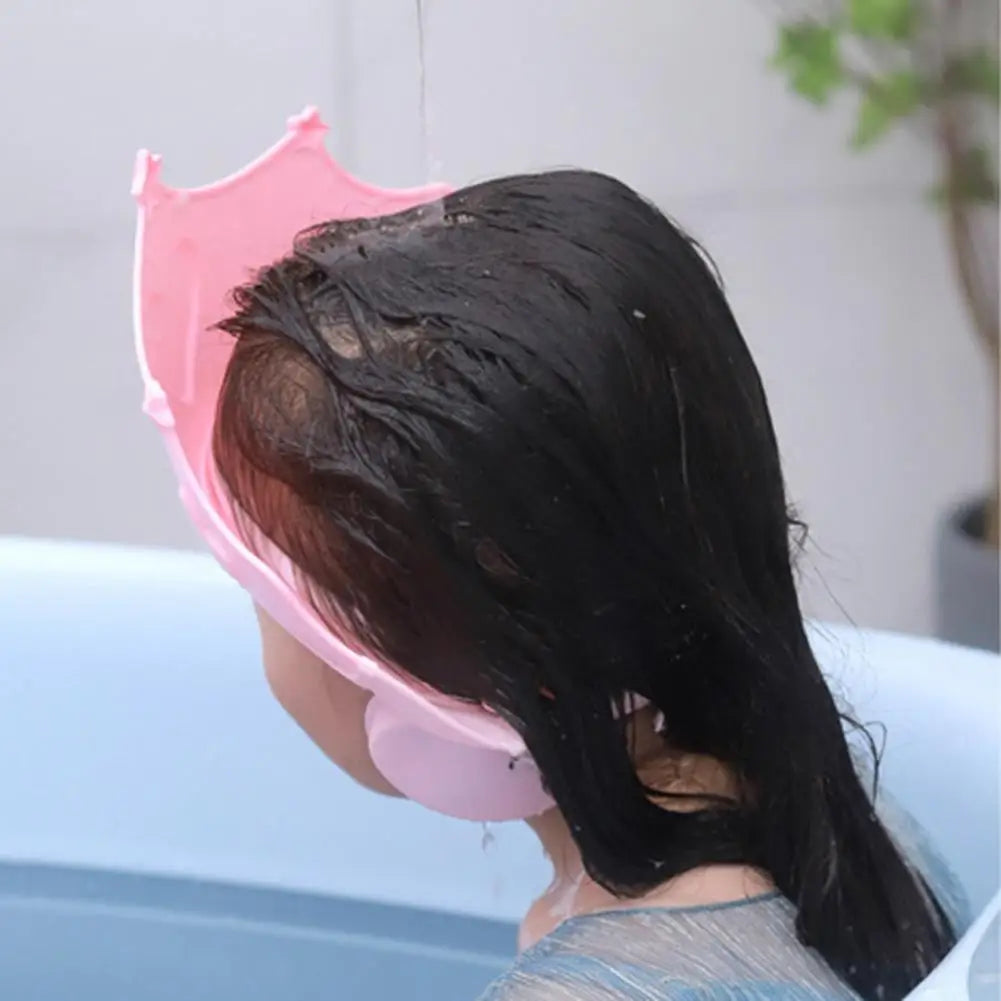 Baby Bathing Shower Shower Soft Cap Adjustable Hair Wash Hat For Kids Ear Protection Safe Children Shampoo Protect Head Cover Vue