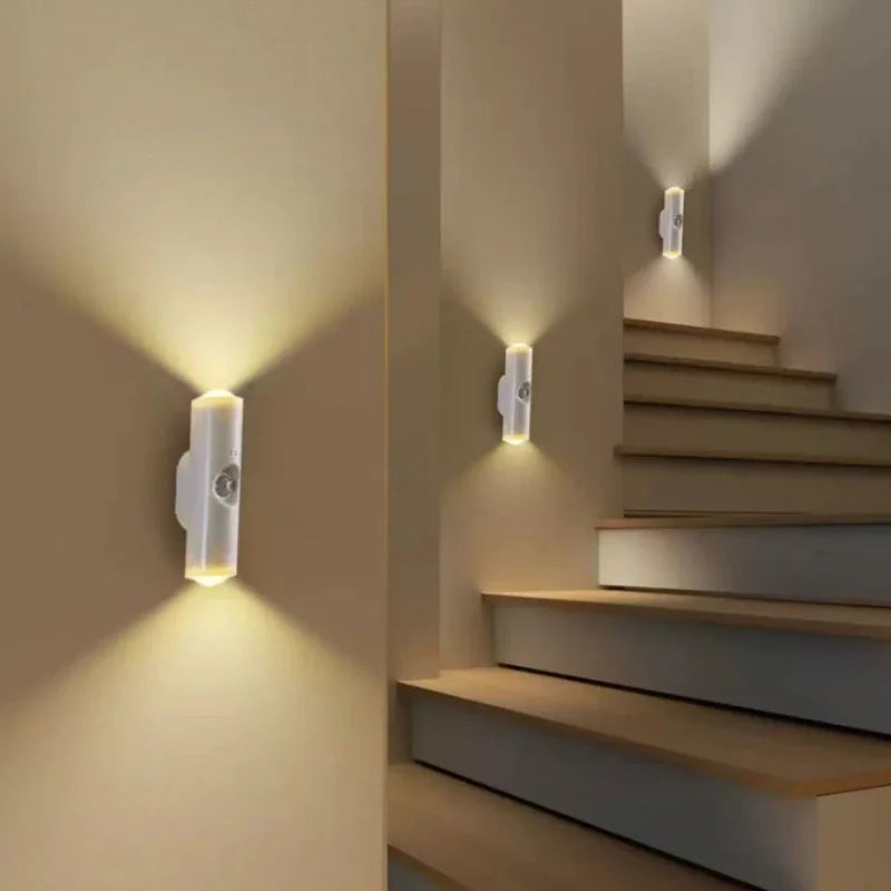 1-20PC Magnetic RGB Color Changing Night Light Smart Motion Sensor Rechargeable Wall Lamp for Garden Hallway Stairs Nursery Room Vue