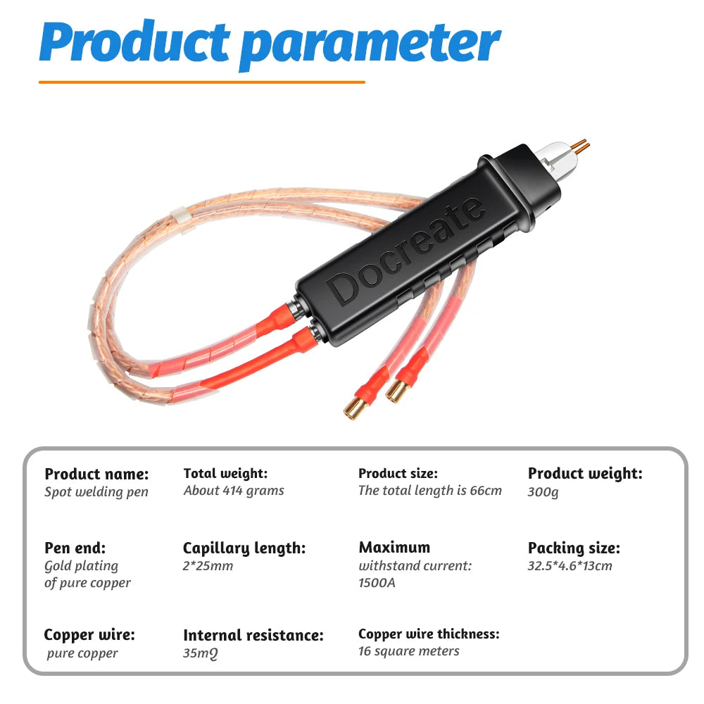 Spot Welding Pen Integrated Spot Welder Hand-held with Automatic Trigger for 18650 Battery Trigger Weld Mini Spot Weld Pen Tool Vue