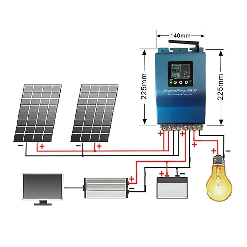 MPPT Solar Charge Controller WiFi Bluetooth 12V–60V 40A MPPT Solar Controller Vue WIFI and bluetooth 40A