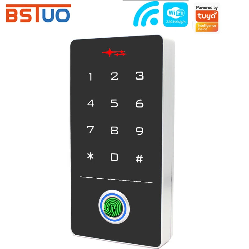 Biometric Fingerprint Support Tuya App WIFI Access Control Keypad Smart Door Lock System Gate Opener Electromagnetic Door Entry Vue