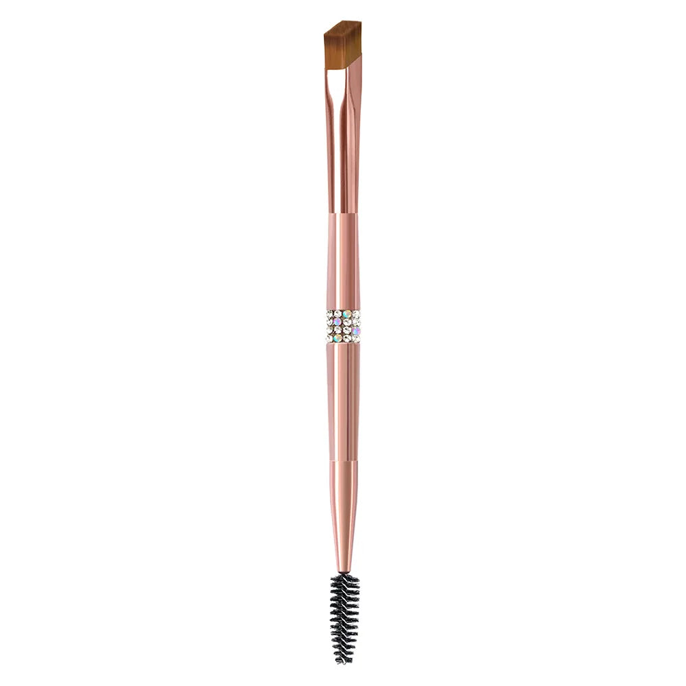Eyebrow Makeup Brush Square Quad Angled Brushes Slanted Flat Beauty Cosmetic Tool Luxury Diamond Handle Private Label 20pcs Vue rose gold
