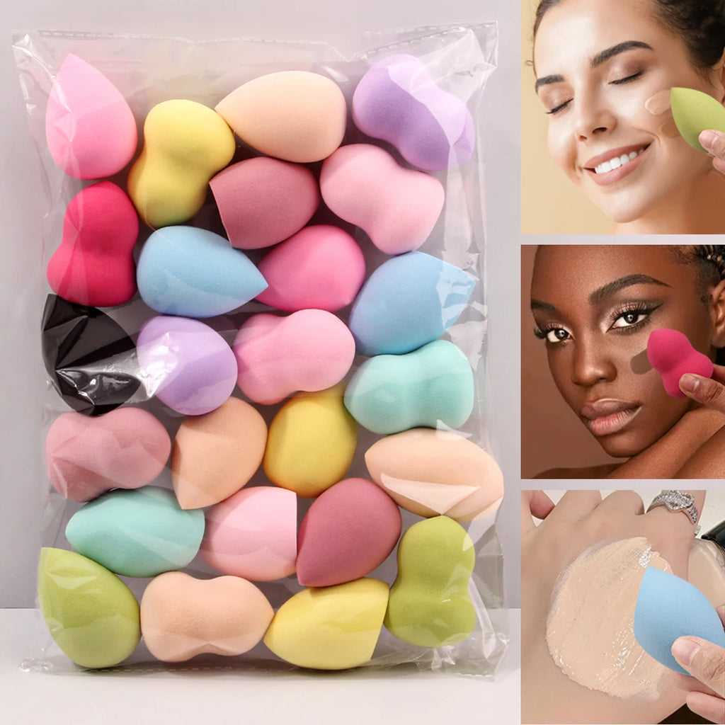 Big Size Makeup Sponge, Color Shapes Randomly Mix Colors 25pcs Water Drop Design Cosmetic Face Sponge Beauty Sponges Egg Shaped Vue Default Title