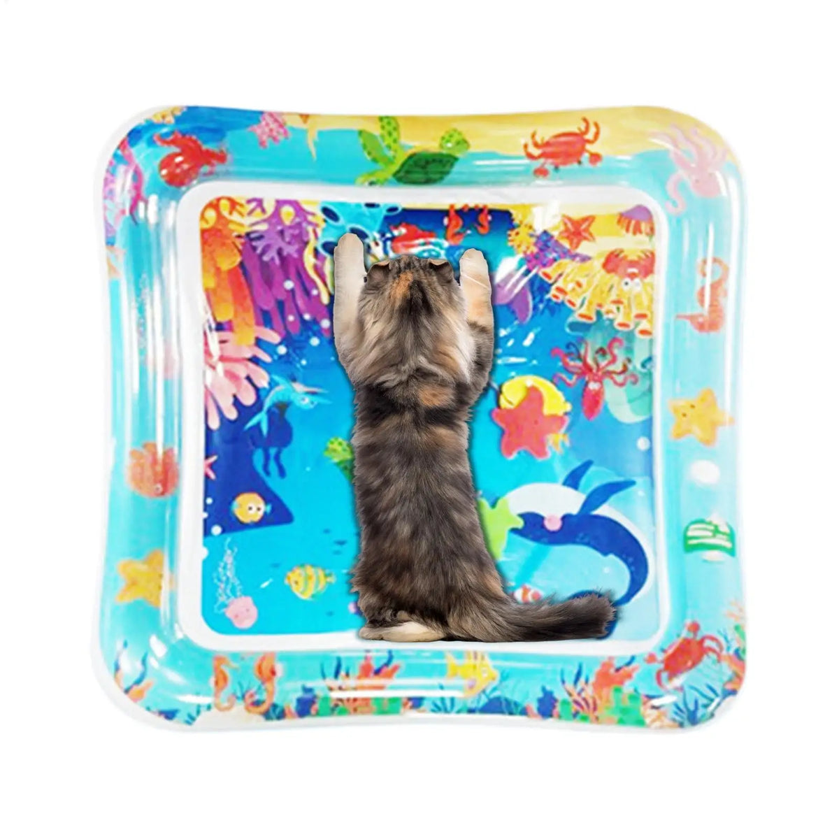61cm PVC Sea-Themed Cat Water Toy, Interactive Summer Pet Play Mat, Cooling Relief for Puppy Small Medium Large, Indoor Outdoor Vue