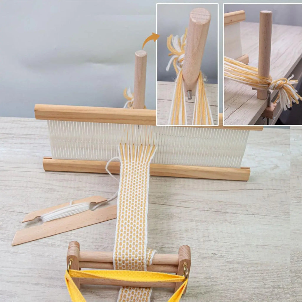 Warping Pegs And Clamp Handcraft Wood Craftsmanship Offering Easy And Wide Application For Weavers Strap Weaving Vue