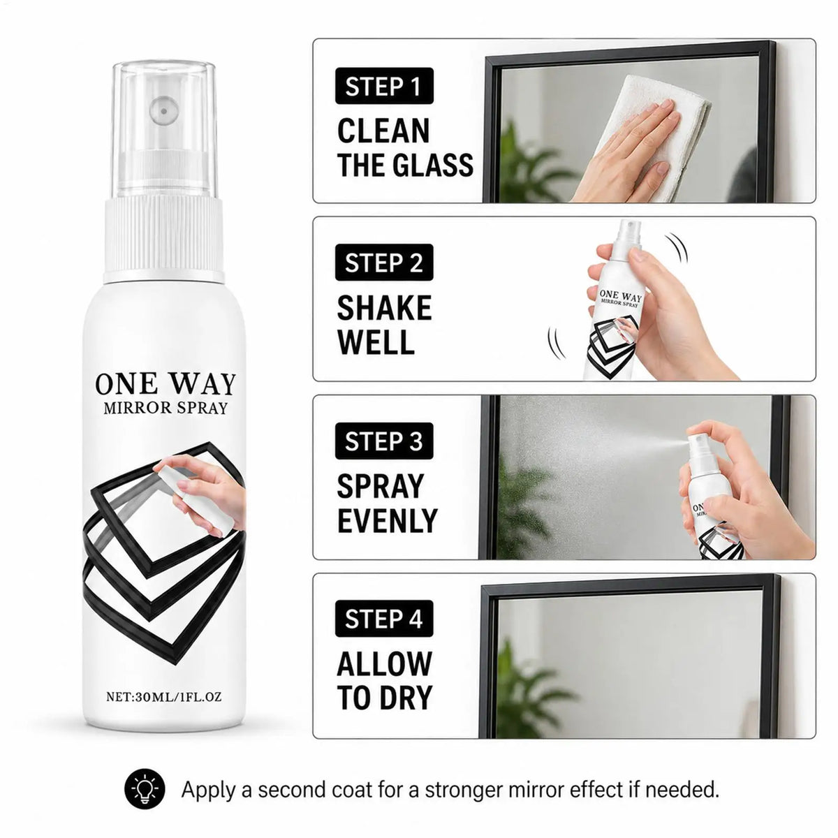 Glass Reflective Coating Spray 30ml Heat Insulation Quick Drying Window Protective Agent for Car Home Reflective Film Spray Vue