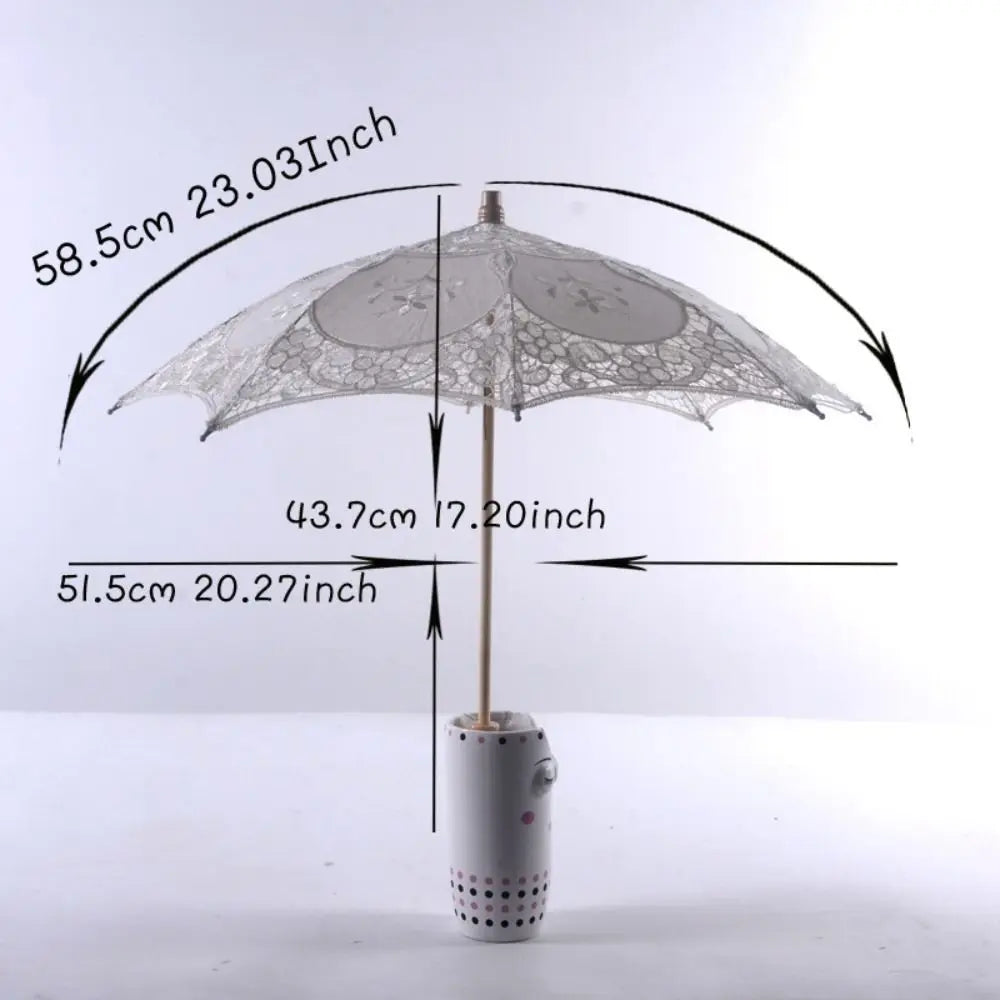 26 Length Embroidery Lace Parasol Umbrella Wedding Decoration Photo