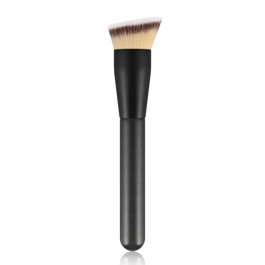 Professional Angle Foundation Makeup Brush Custom Logo Synthetic Hair For Liquid Cream Powder Emulsion Contouring Face Brush Vue with logo 10pcs A