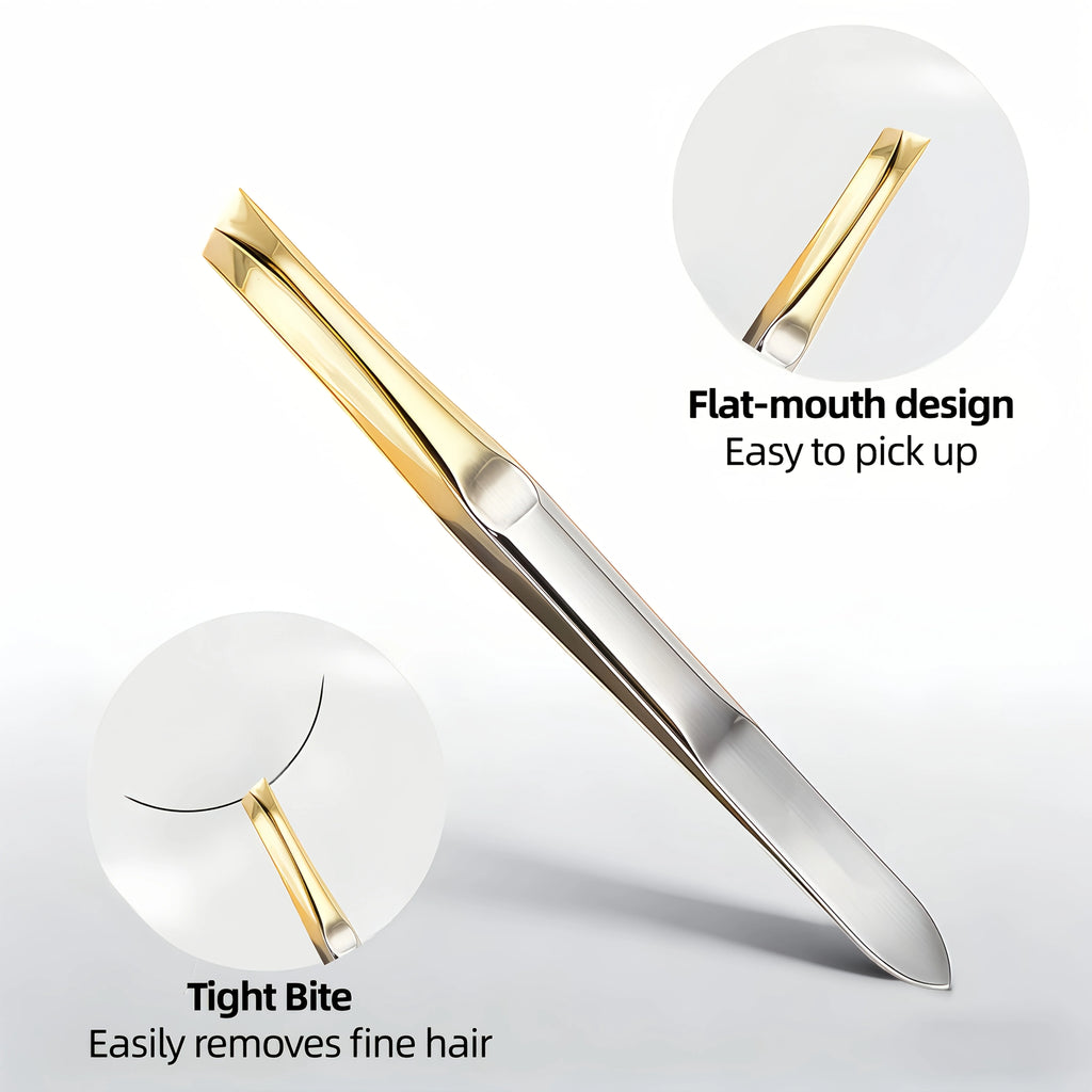 2pcs Eyebrow Tweezers Professional Stainless Steel Tweezers, Suitable for Eyebrows, Eyelashes And Ingrown Hairs with Coating Vue