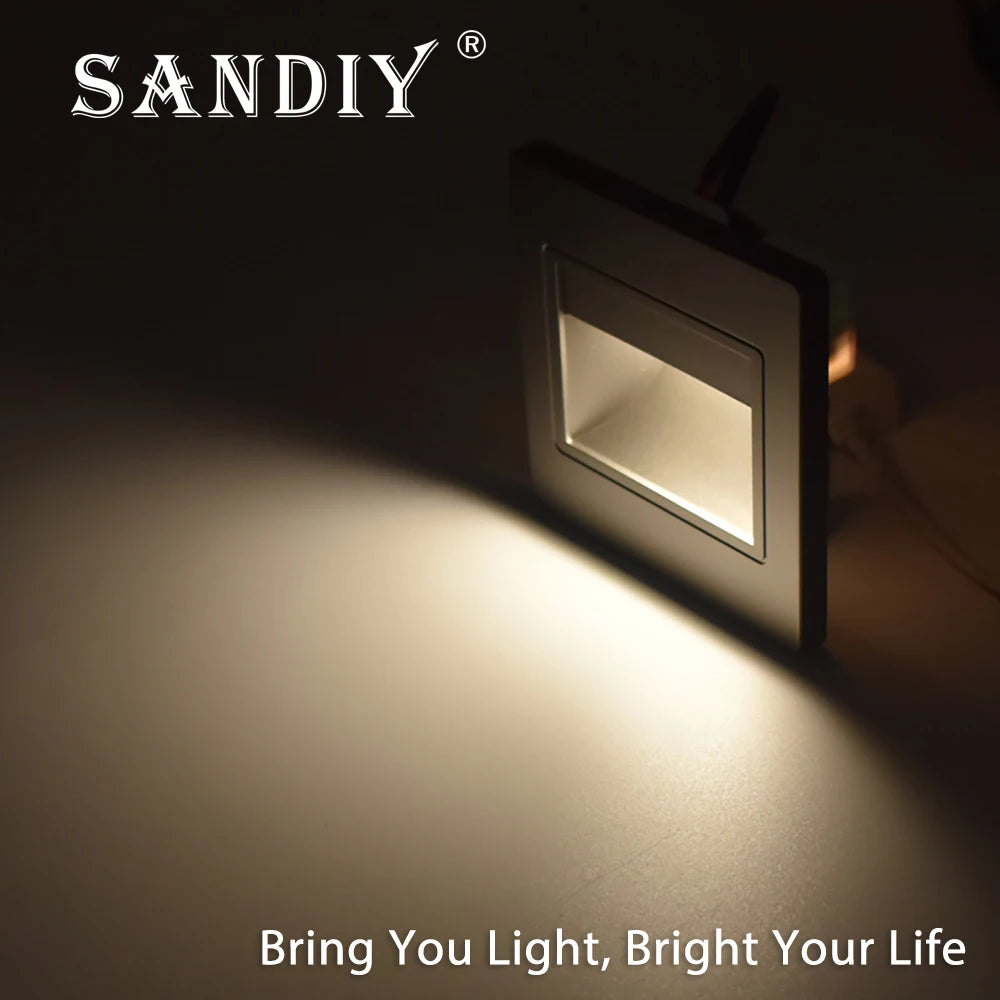 SANDIY Recessed LED Stair Light with Motion Sensor & Voice Control Recessed LED Wall Light Vue