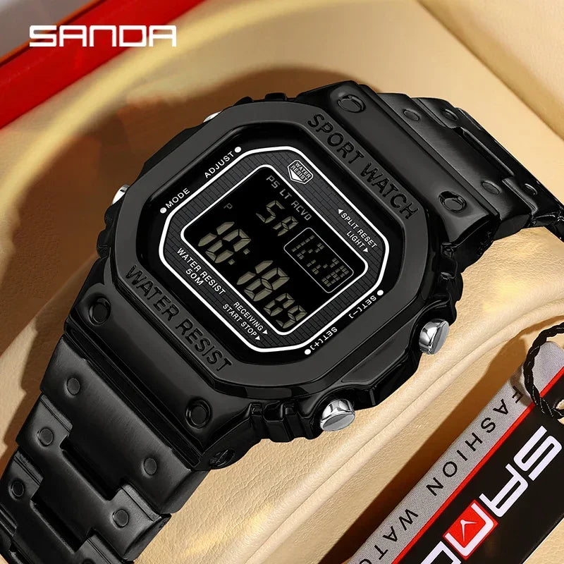 SANDA 2162 LED Digital Military Sports Watch – Men's Waterproof Digital Sports Watch Vue