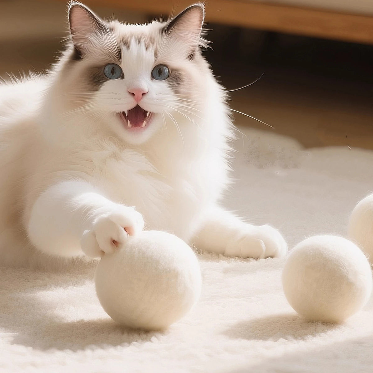 Cat Pom Pom Wool Felt Balls – Interactive Kitten Plush Toy Interactive Cat Toy Vue