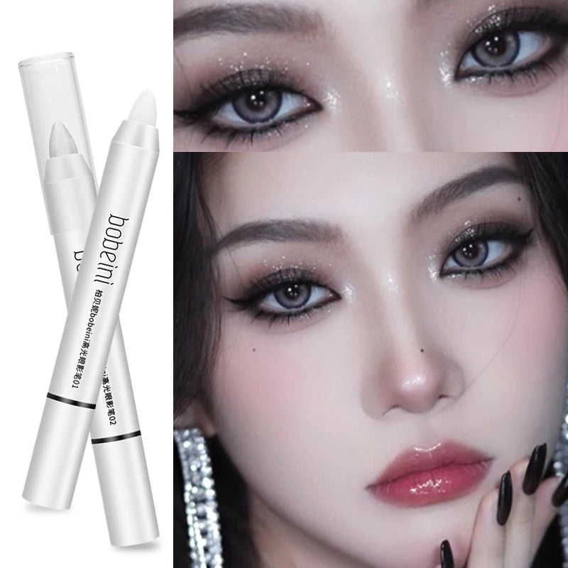 1-3pc Highlighter Brightening Silkworm Pen Pearlescent Matte Eyeshadow Pencil Makeup Eye Makeup Long-lasting Pearlescent Stick Vue