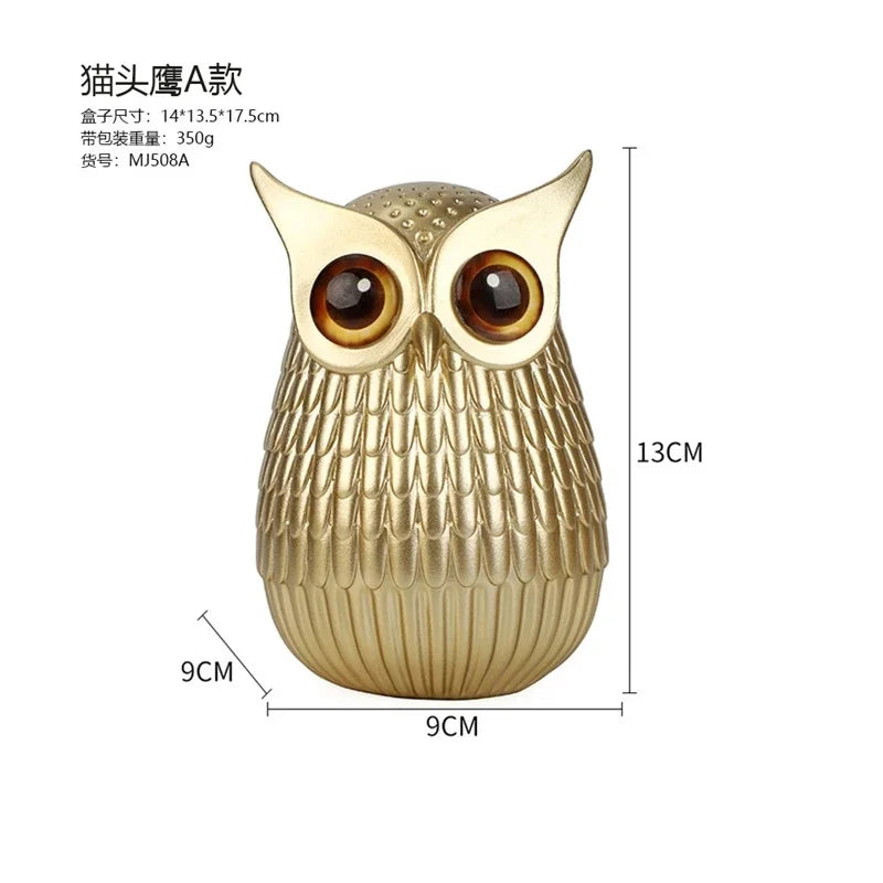 Nordic Resin Owl Figurine Elegant Tabletop Statue For Living Room Tv Cabinet Desktop Home Decor Gift Housewarming Christmas Vue
