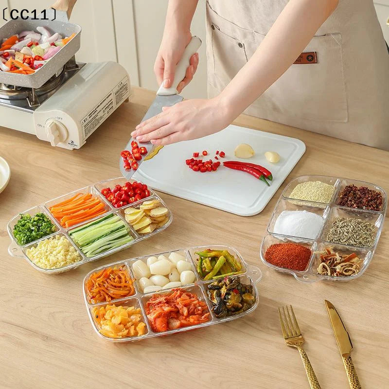 CC113 5 6 Grids Fruit Plates Dining-table Divided Seasoning Plate