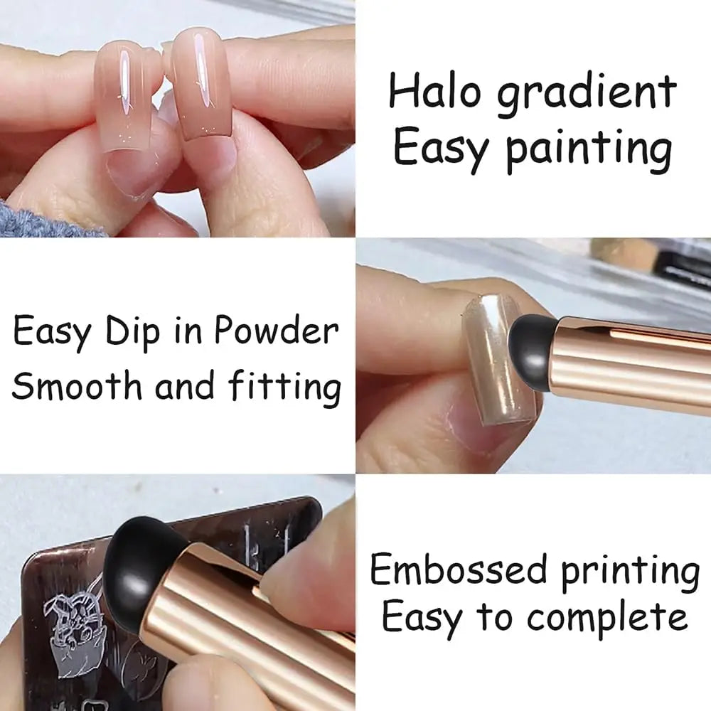 1/2 Pcs Silicone Nail Brush For Nail Art Nail Glitter Gradient Shading Nail Design Brushes Manicure Nail Art Tools Makeup Vue