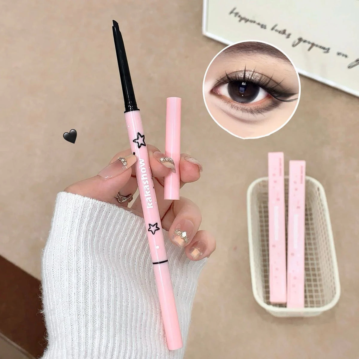 Double-ended Silky Eye Liner Pencil Eyeliner Pen Natural Matte Long-lasting Eyeliner Easy To Color Waterproof Makeup Cosmetics Vue