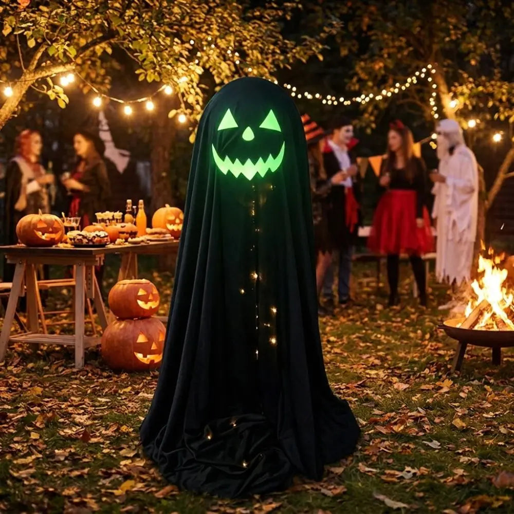 Luminous Halloween Standing Ghost Decor Adjustable Gothic Glowing Scary Ghost Figure ED Lights Soft LED Lights Vue