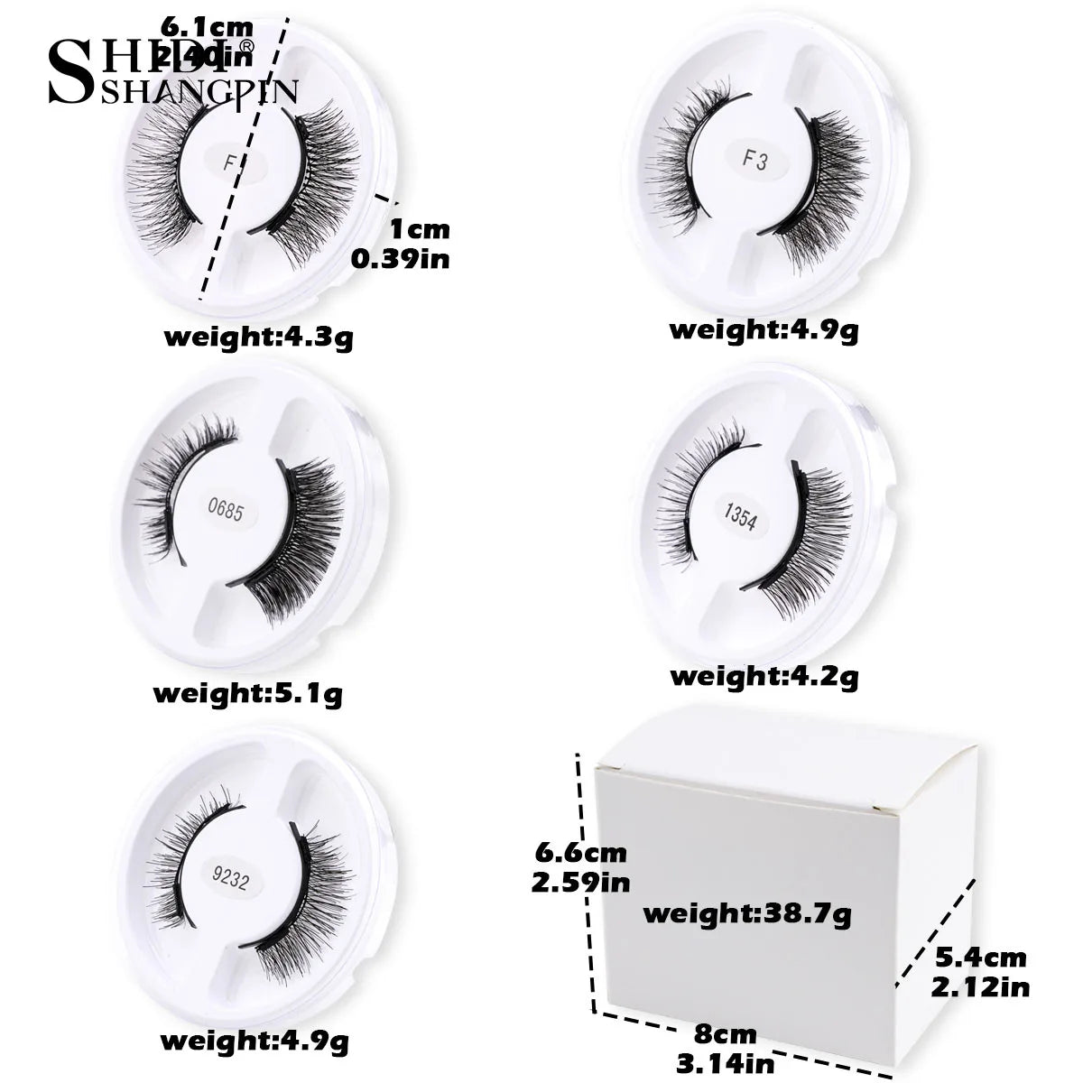 5 Styles 1 boxes Reusable Magnetic Eyelashes Tweezers Set Lash Extension Natural Curler 3-Step Press On False Eyelashes in bulk Vue