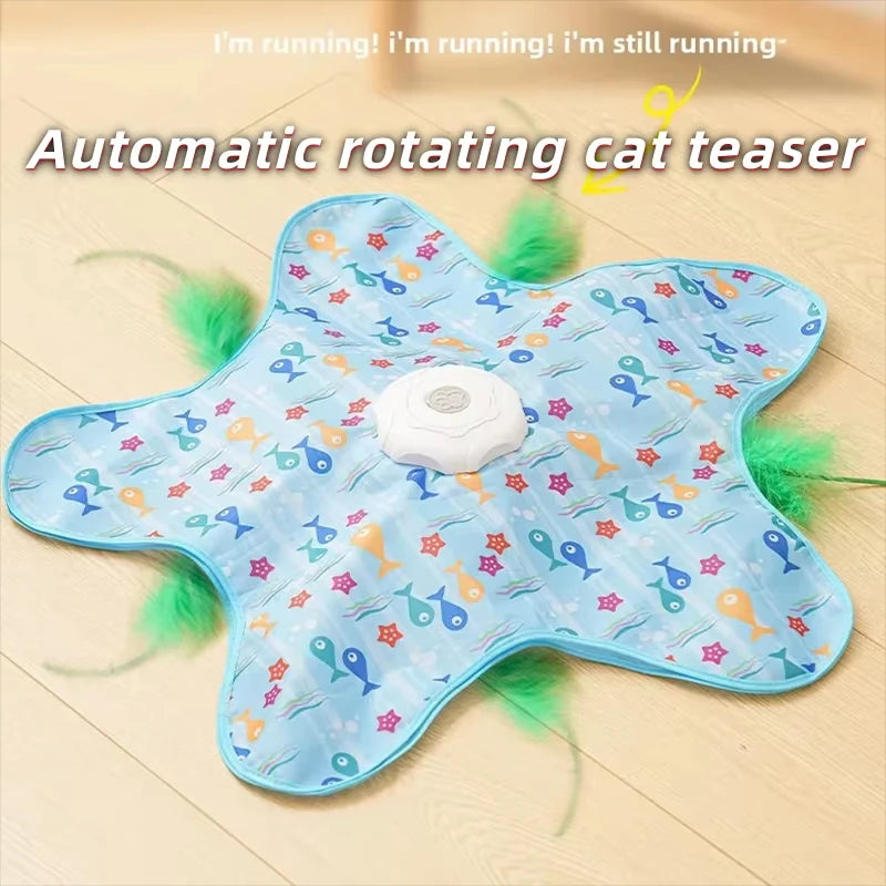Cat hunting cover toy automatic turntable cat teasing stick pet game cover cat interactive toy hiding cover toy Mimi's favorite Vue
