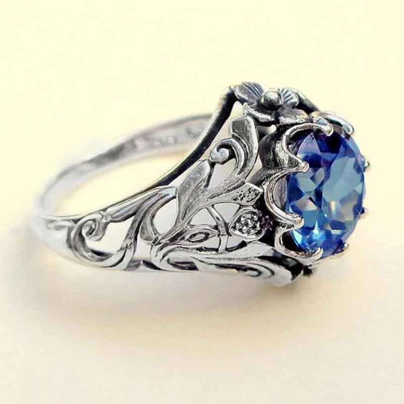 Huitan Vintage Wedding Ring Women | Cubic Zirconia Brass Fashion Ring Vue