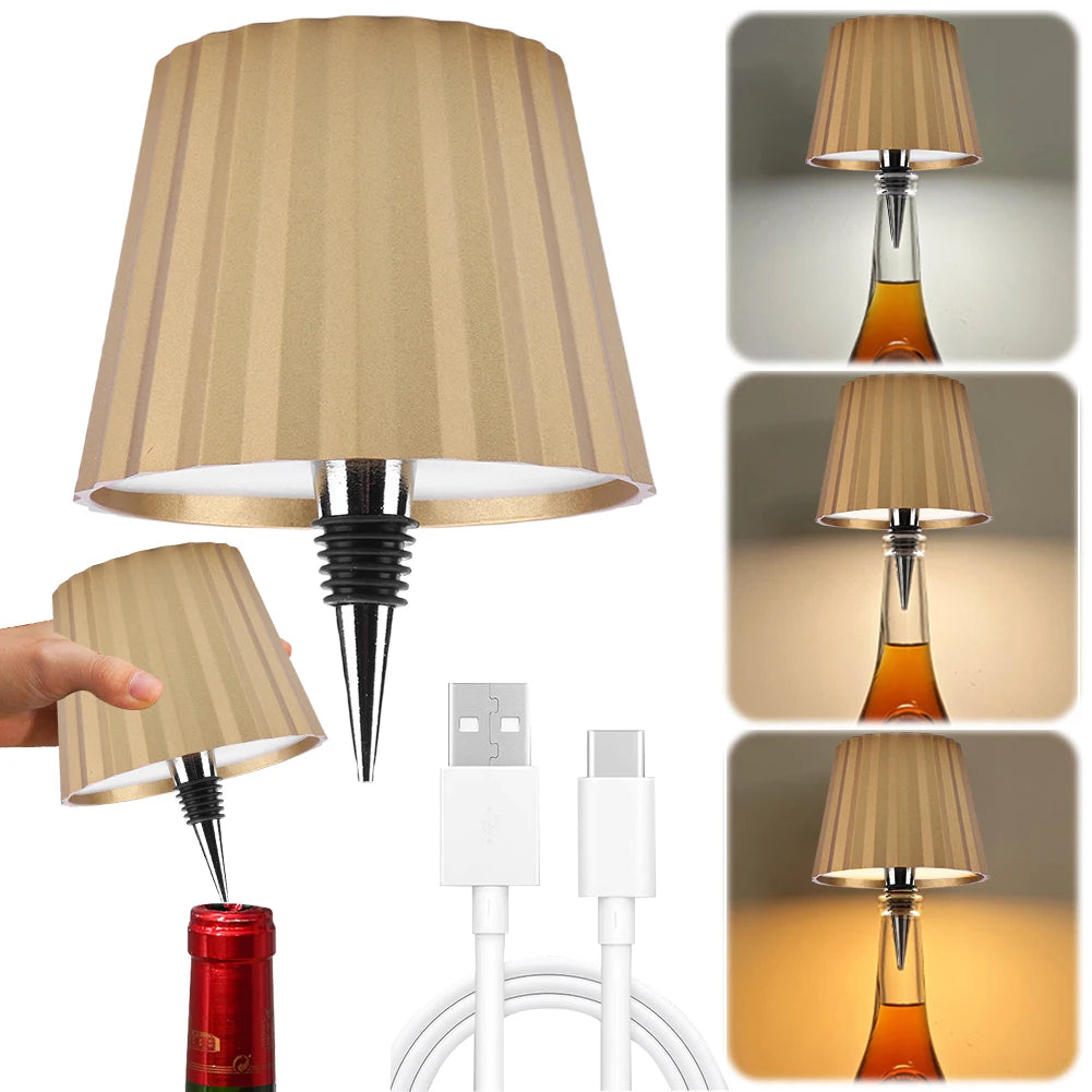Rechargeable LED Wine Bottle Lamp | Touch Dimmer, Cordless Decorative Bottle Lamp Vue