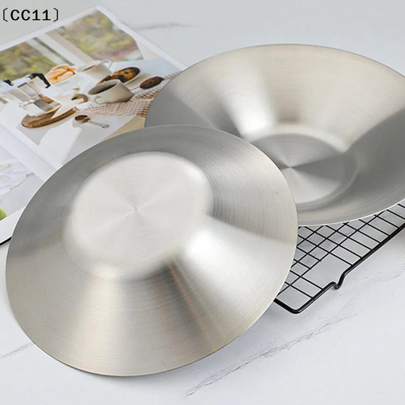 304 Stainless Steel Round Pasta Fruit Salad Serving Bowl Modern