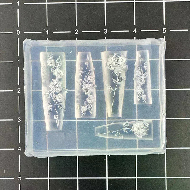 Flexible Nail Art Silicone Molds Create Rose Flower Charm For Professional Design And Jewelry Making Vue