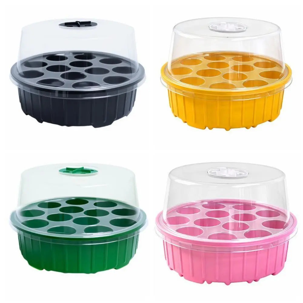 13 Hole Plant Seedling Tray Transparent Cover Insulated Hydroponic Seedling Tray Moisture Retention Plastic Vue