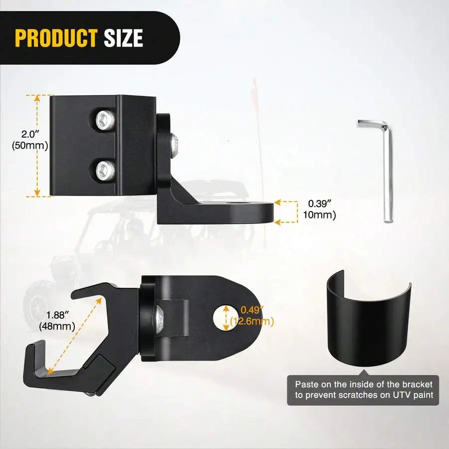 Nilight UTV Whip Light Mount Flag Antenna Mounting Bracket Adjustable For Pro-Fit Cage Compatible With Polari Ranger General Can Vue