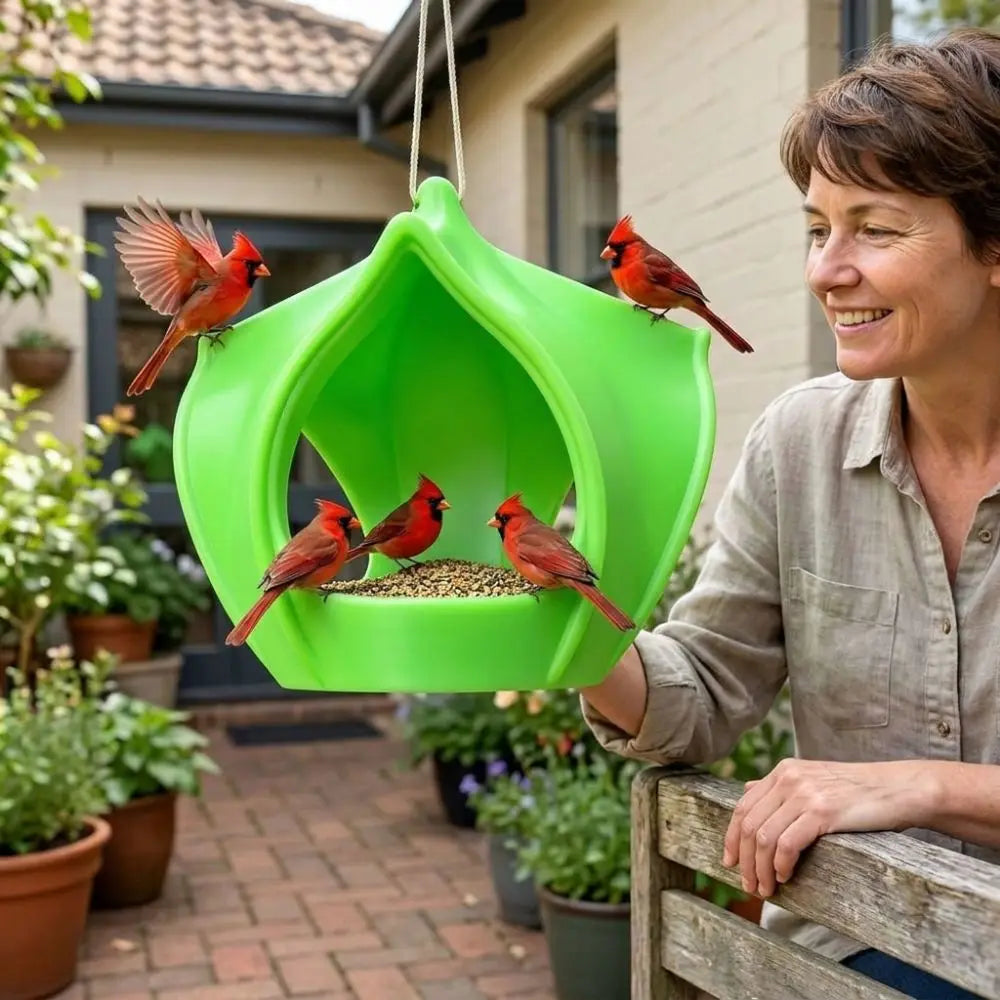 Plastic Hanging Bird Feeder Birdhouse Large Capacity Bird Feeding Station Water-Resistant Weatherproof Wild Bird Feeder Vue