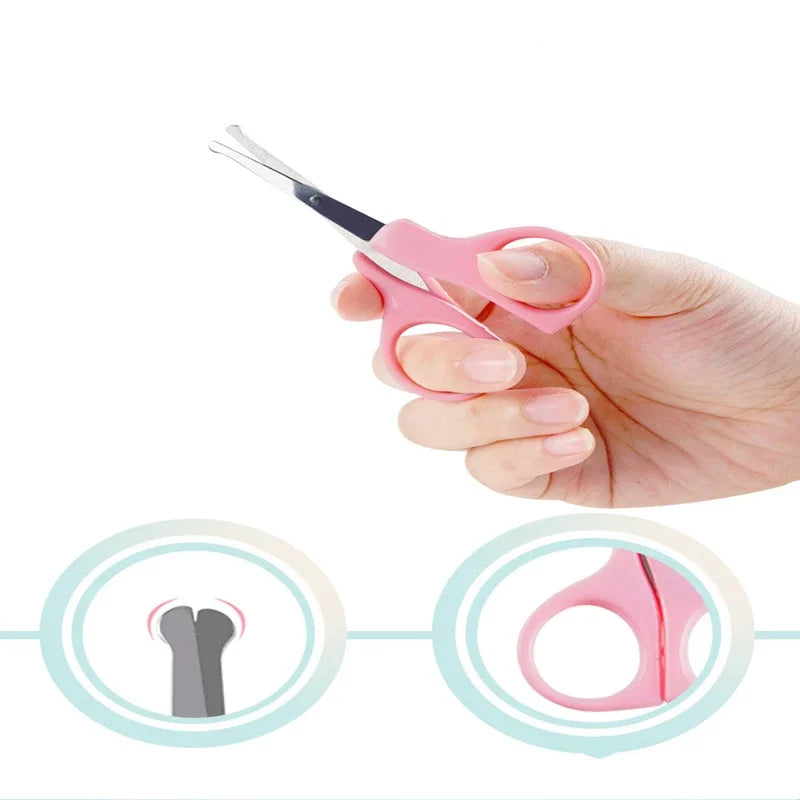 vvocci Baby Nail Scissor Baby Nail Care Tool Safe Portable Nail Clipper Trimmer Tweezer with Box Children Manicure Kit Newborn Vue