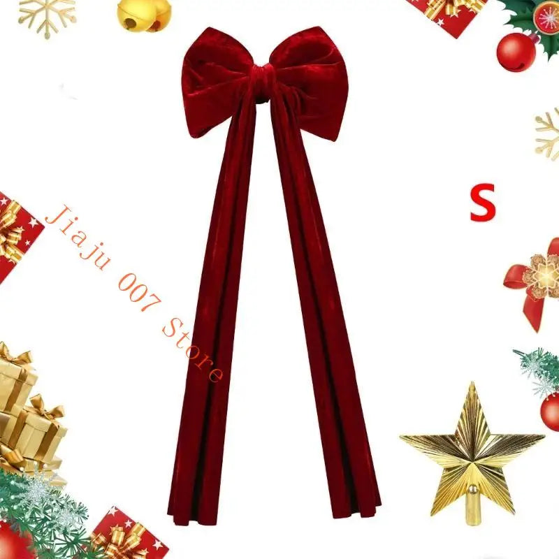 Oversized Christmas Plush Bow Rose Red 32/43/79 Inch Tree Topper Christmas Tree Topper Vue