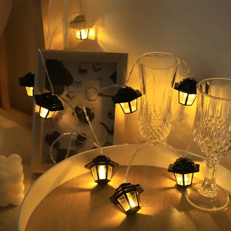 LED Palace String Lights, Retro Design, Battery‑Powered (Batteries Not Included), Perfect for Lawn, Garden, and Party Ambiance Vue