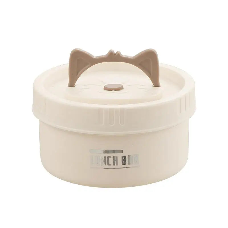 304 Stainless Steel Heat Preservation Lunch Box Round Food Container Large Capacity Cat Ear Handle〔CC11〕 Vue A1
