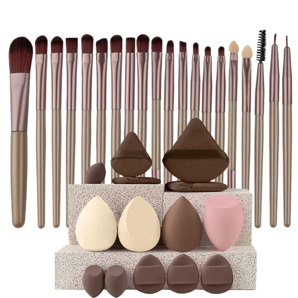 Makeup Brush and Sponge Set Professional Makeup Brush Set Beauty Blender Triangle Powder Puff Clean Powder Puff Vue ES-20CO-14PF