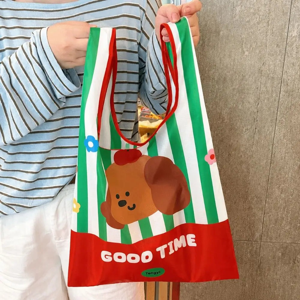 Multi-functional Large Capacity Folding Storage Bag Eco-Friendly Reusable Cartoon Shopping Bag Waterproof Handheld Bag Shopping Vue