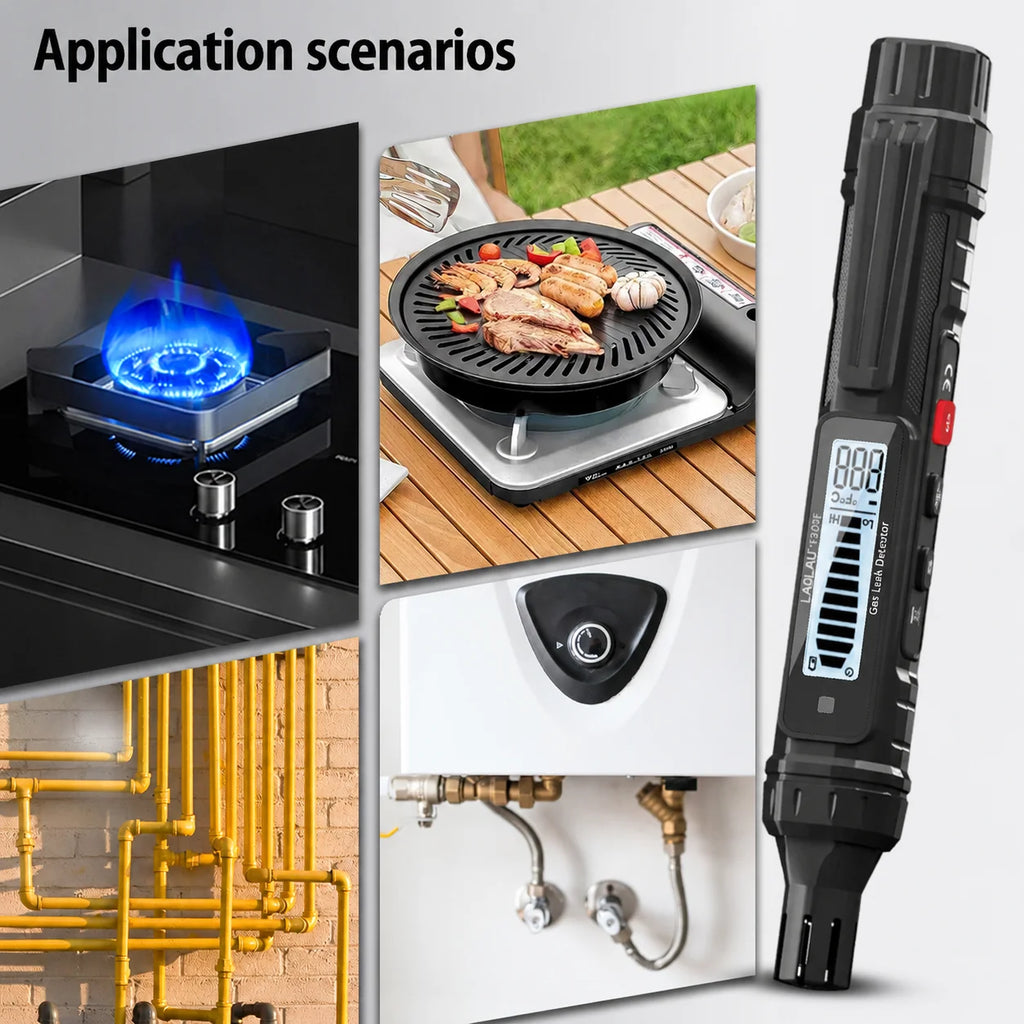 Portable Natural Gas Leak Detector Household Combustible Gas Tester Audible & Visual Alarm Detect Methane Propane Natural Gas Vue