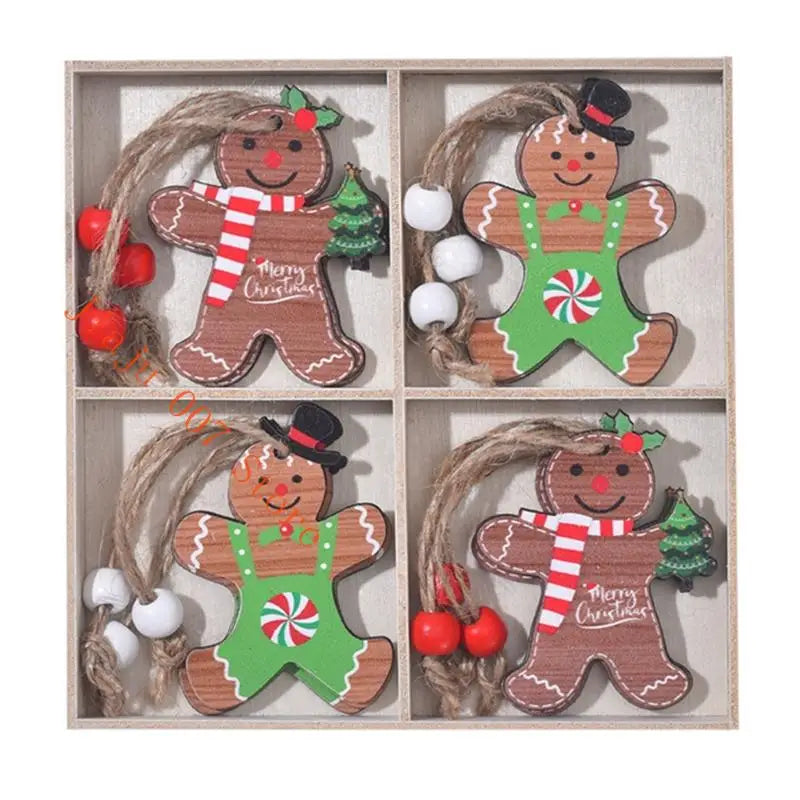 12-Piece Wooden Christmas Ornaments – Kid-Safe Holiday Decor Set Christmas Tree Ornaments Vue Type D China Mainland