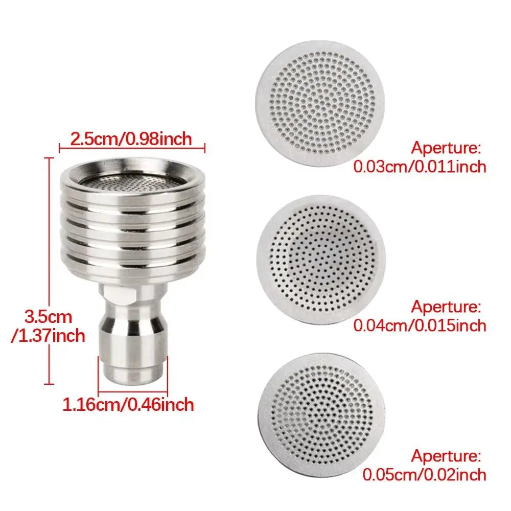 Stainless Steel Water nozzle Quick Plug 1/4 Quick Connect Shower Head Metal Small Flower Washing Nozzle Car Cleaning Vue