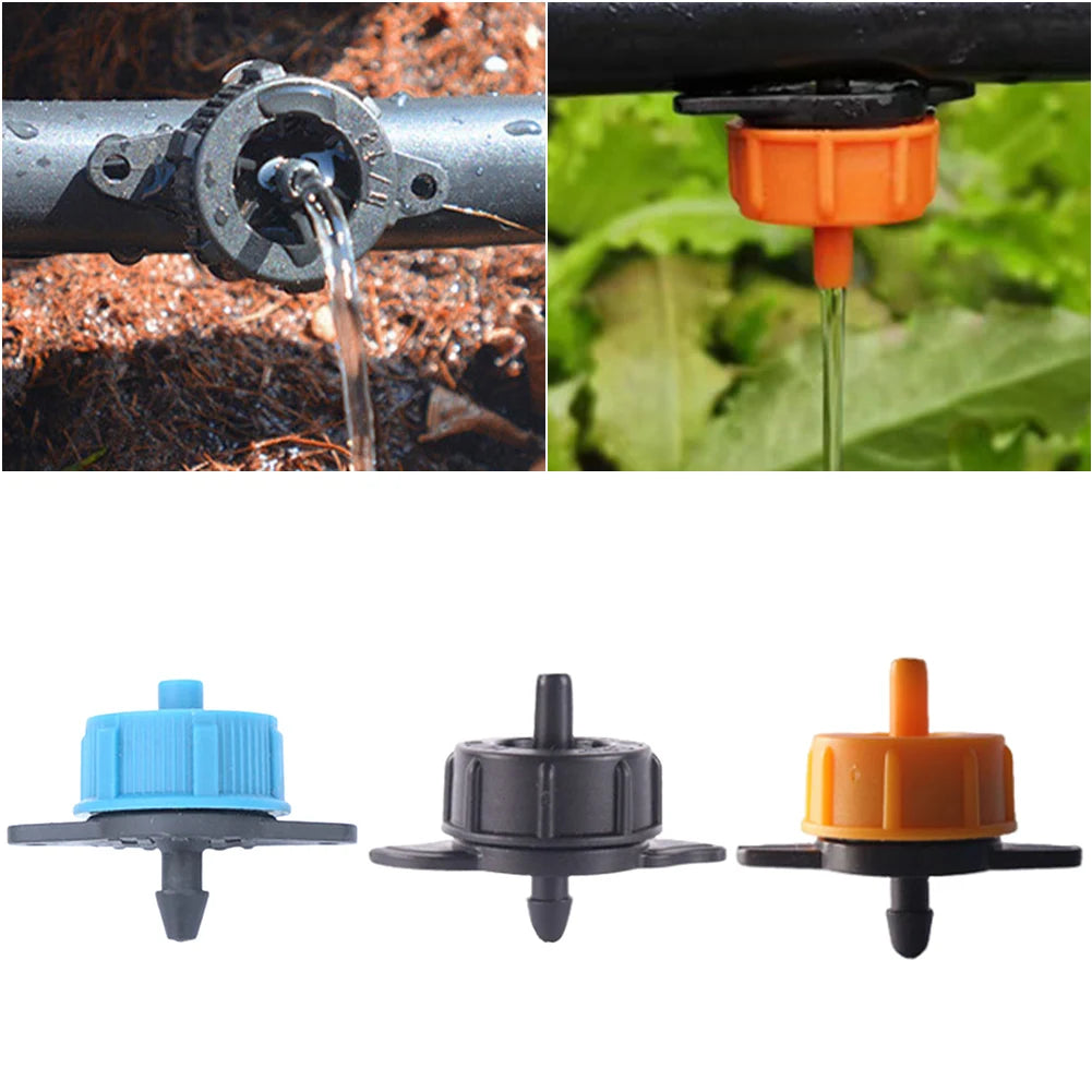 100pcs Pressure Compensating Drip Emitters Micro Connectors 2L/4L/8L Drip Irrigation Emitters for Drip Irrigation Vue